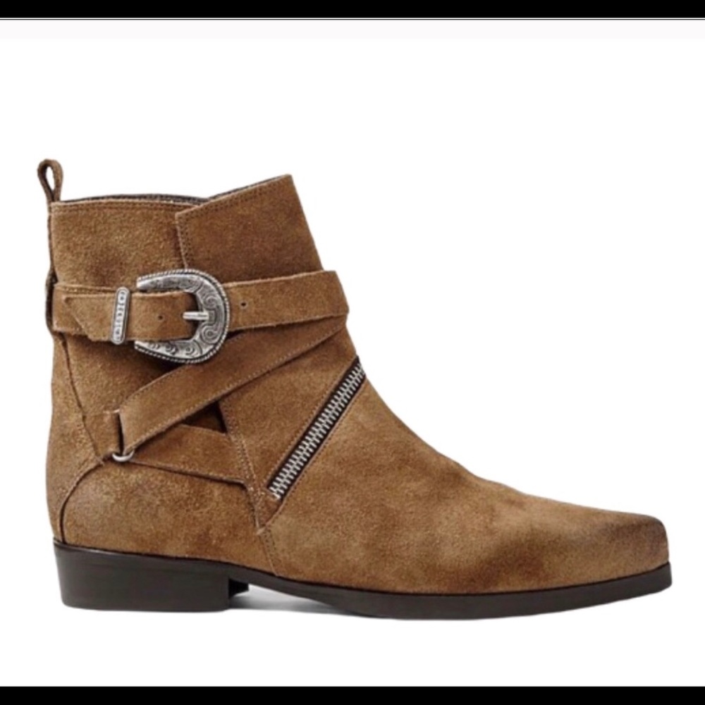 All Saints Ankle Booties Brown Suede Sz 7.5